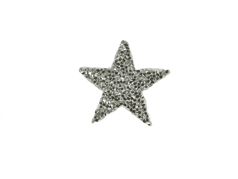 applicatie strass ster zilver 6 cm