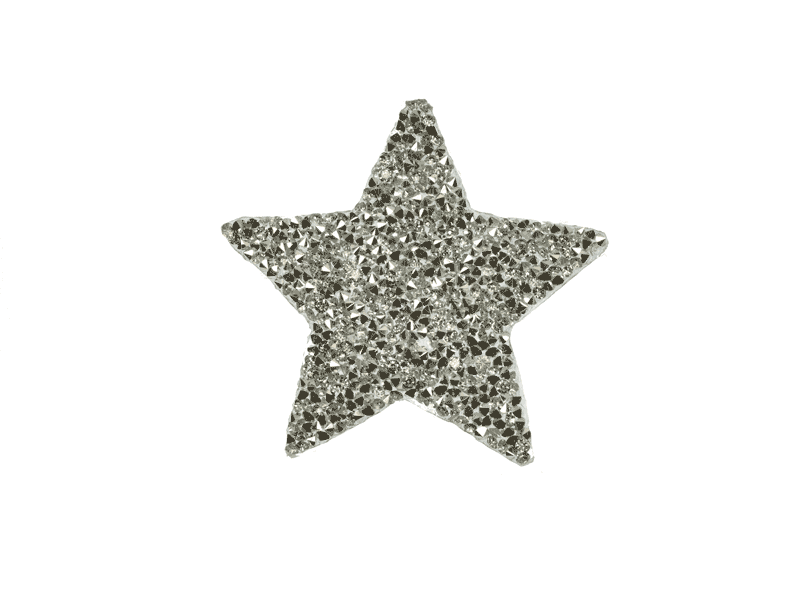 applicatie strass ster zilver 8 cm