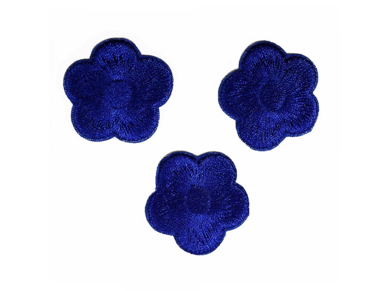 bloemen patch set kobalt blauw zelfklevend