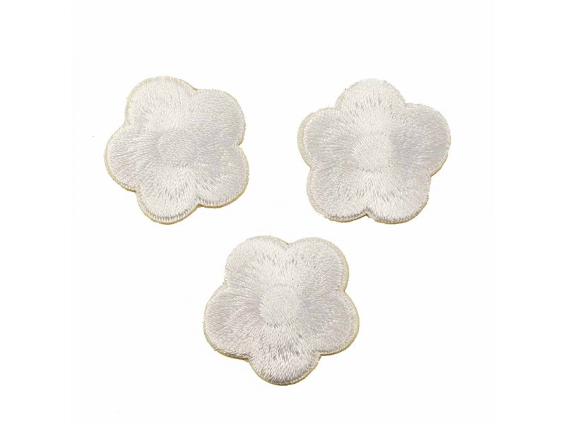 bloemen patch set wit zelfklevend