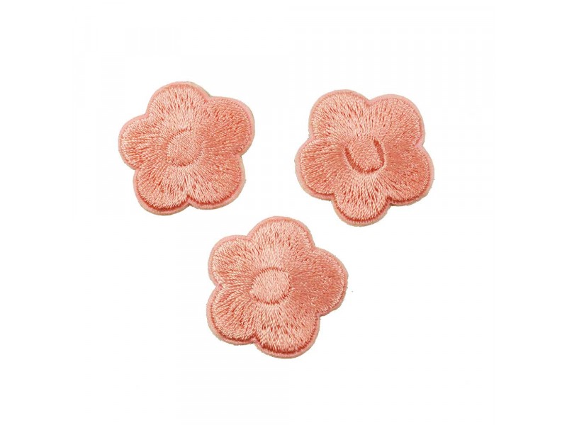 bloemen patch set zalm roze zelfklevend