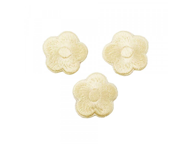 bloemen patch set off-white zelfklevend