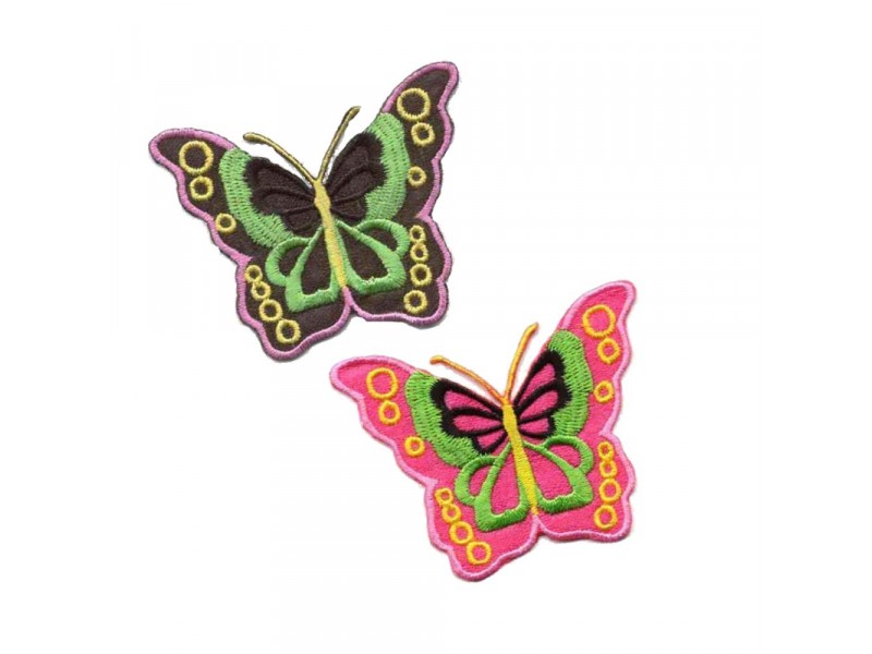 vlinder patch set roze zwart