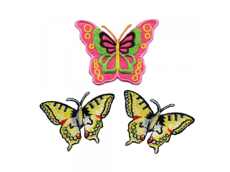 vlinder patch set roze geel