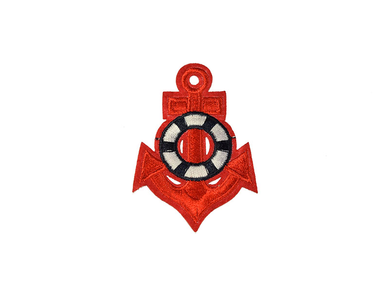 applicatie anker blauw reddings band rood