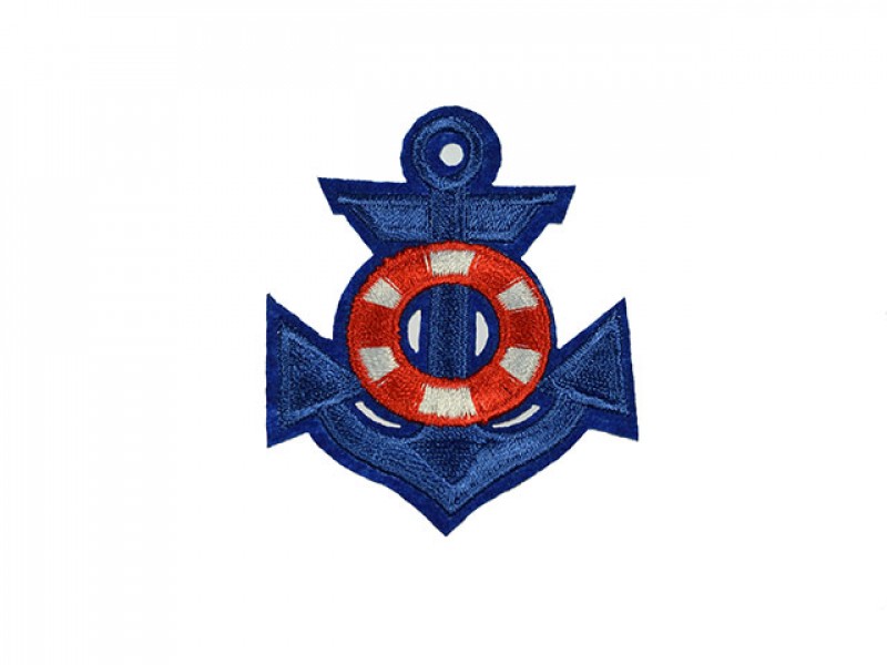 applicatie anker blauw reddings band rood wit