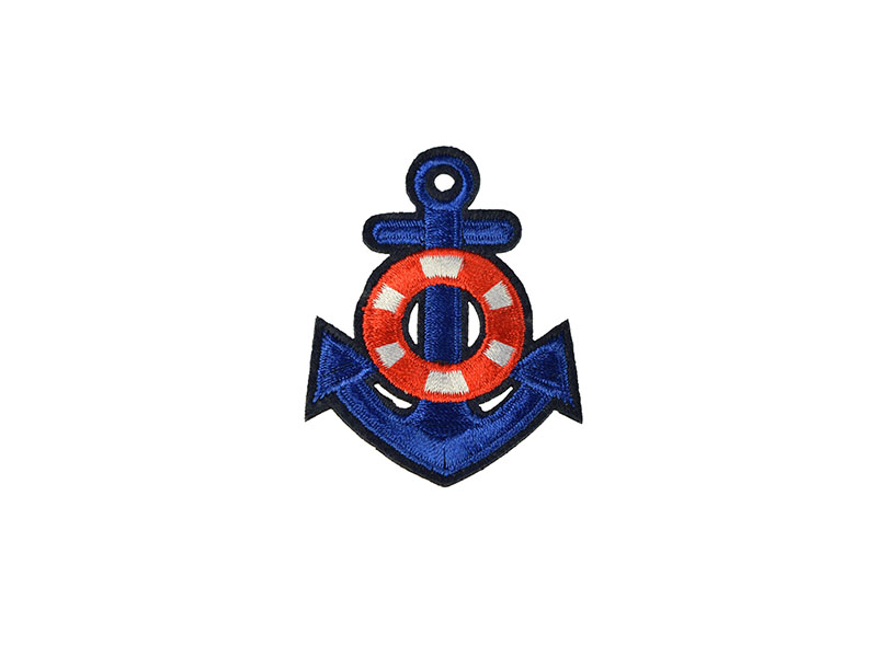 applicatie anker blauw reddings band rood zwart