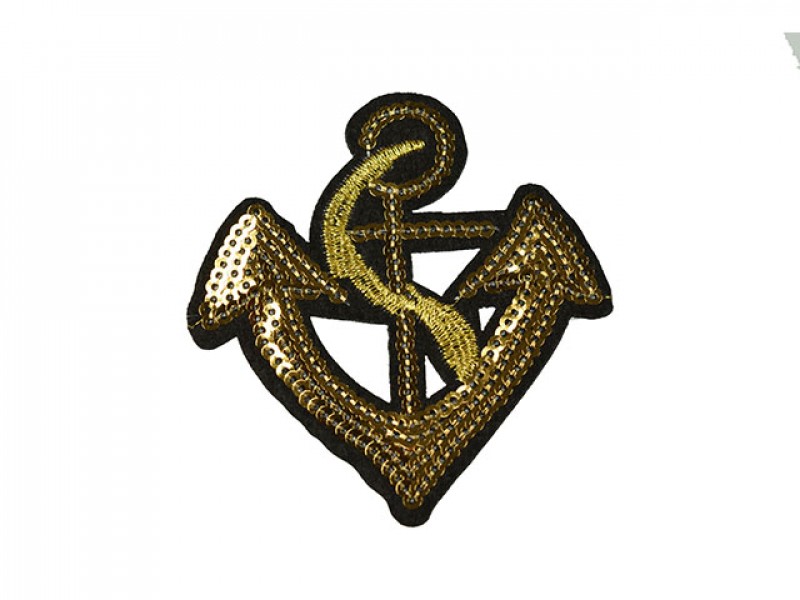 applicatie anker pailletten goud