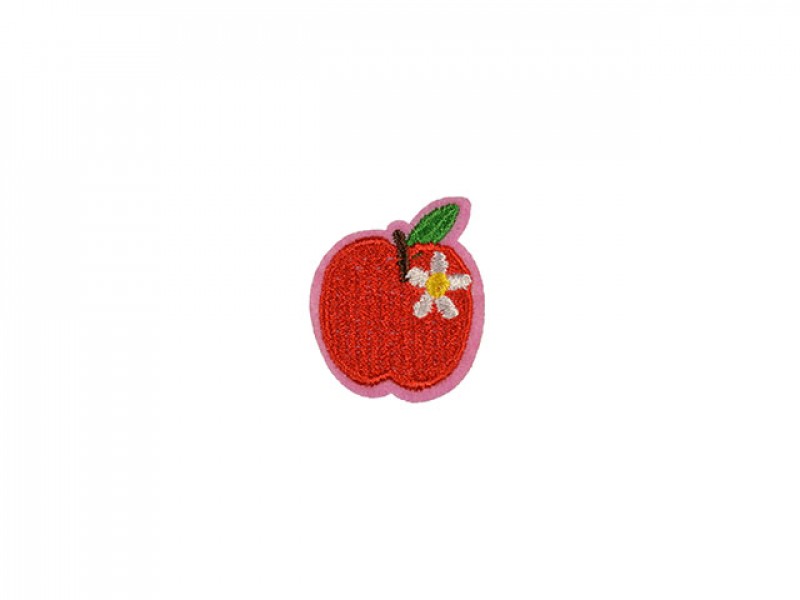 applicatie appel rood met witte bloem