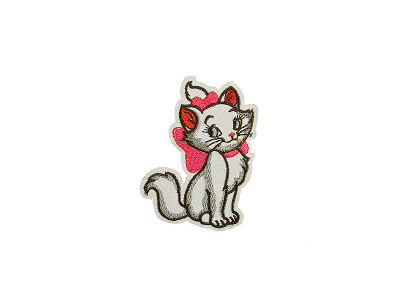 applicatie blije poes wit roze