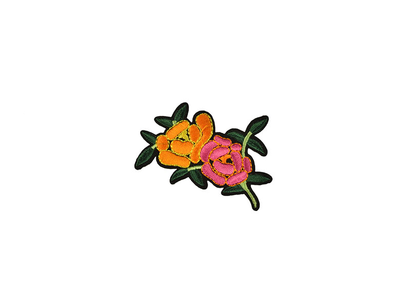 applicatie bloem geel roze  