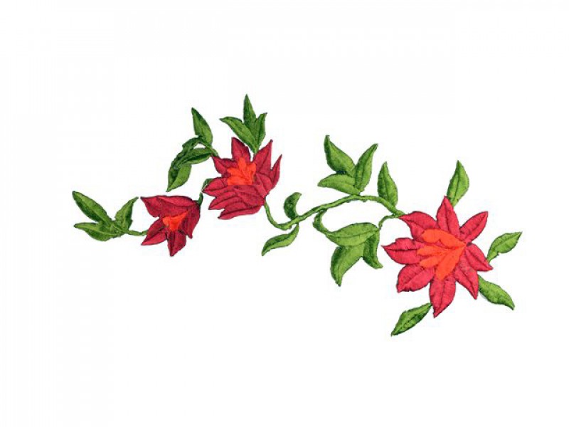 applicatie bloemen guirlande rood