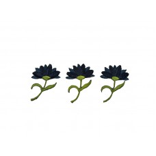 applicatie bloemen op tak donkerblauw 3 stuks