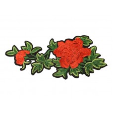 applicatie bloemen rood met groen