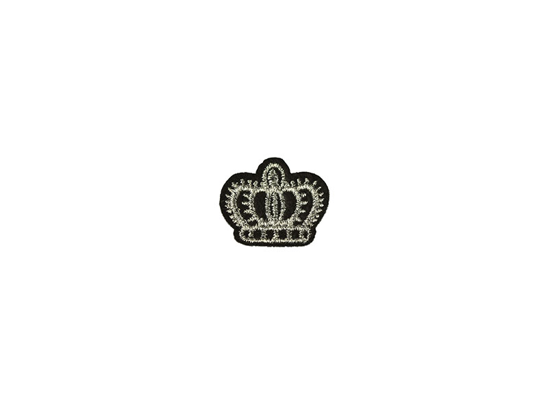 applicatie embleem kroon zilver klein