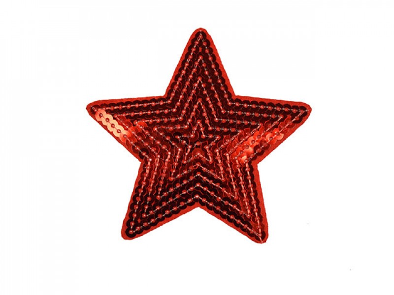 applicatie grote ster pailletten rood