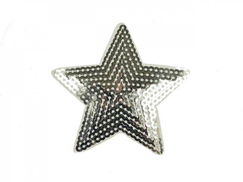 applicatie grote ster pailletten zilver