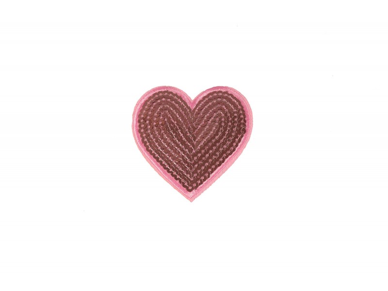applicatie hart roze pailletten