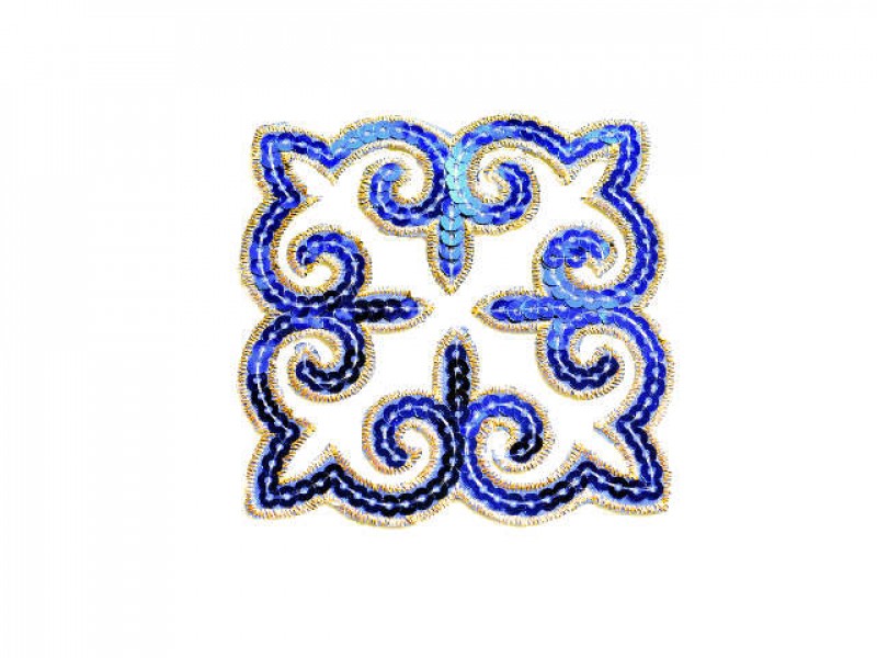 applicatie pailletten blauw