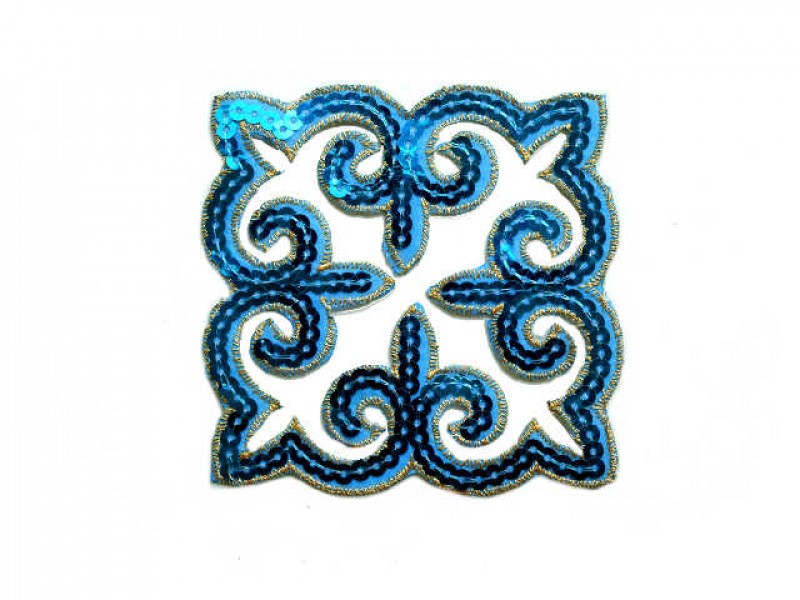 applicatie pailletten turquoise