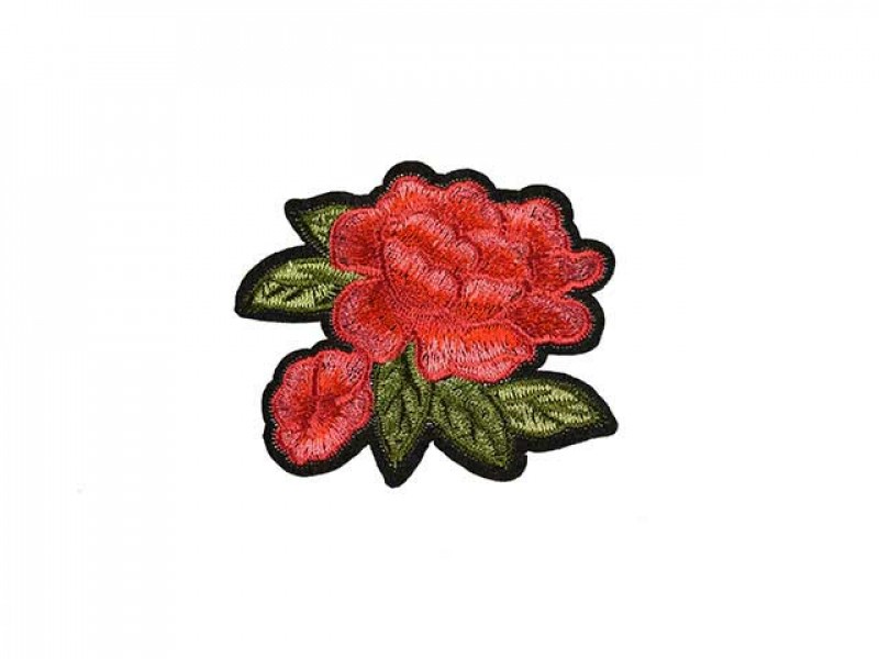 applicatie roos rood groen blad