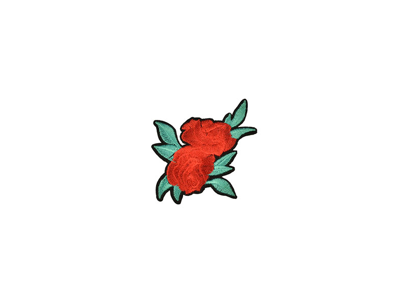 applicatie roos rood turquoise