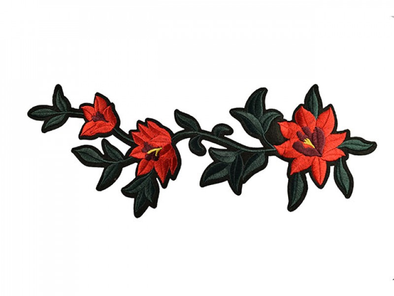 applicatie ster bloem rood groene tak groot