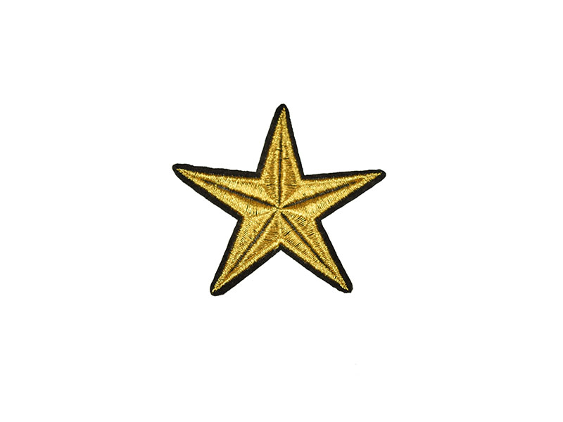 applicatie ster goud  zwart 7 cm