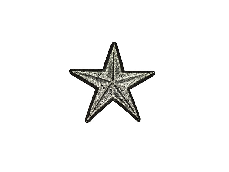 applicatie ster zilver zwart 7 cm