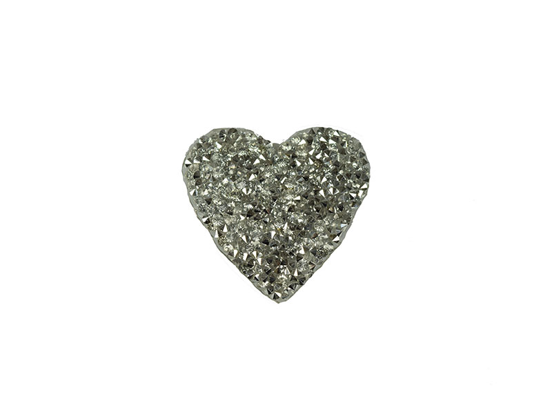 applicatie strass hart  zilver 5cm