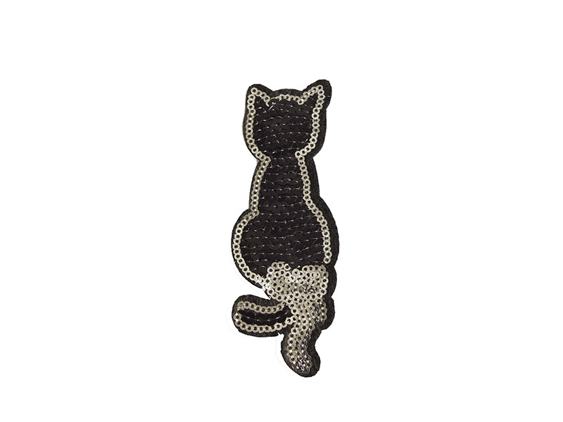 applicatie zwarte kat pailletten 