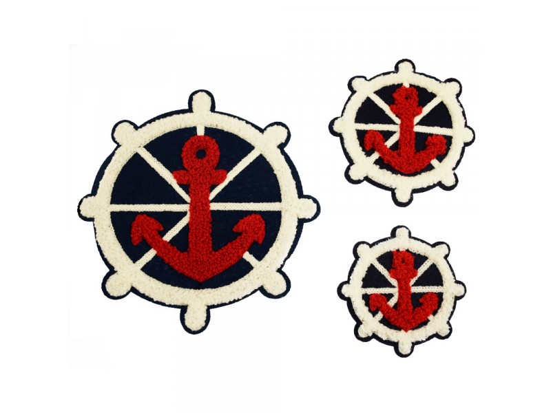 badstof stuurwiel met anker patch
