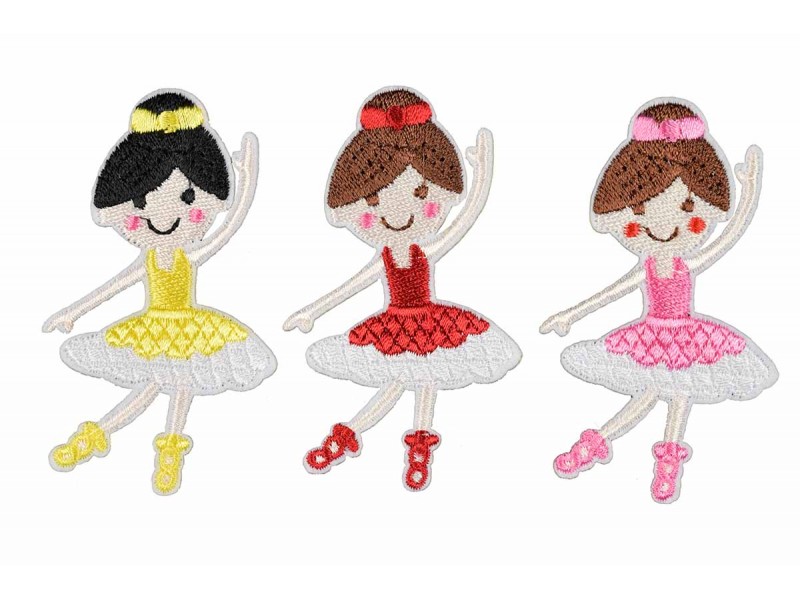 ballerina patch set opstrijkbaar 3 stuks