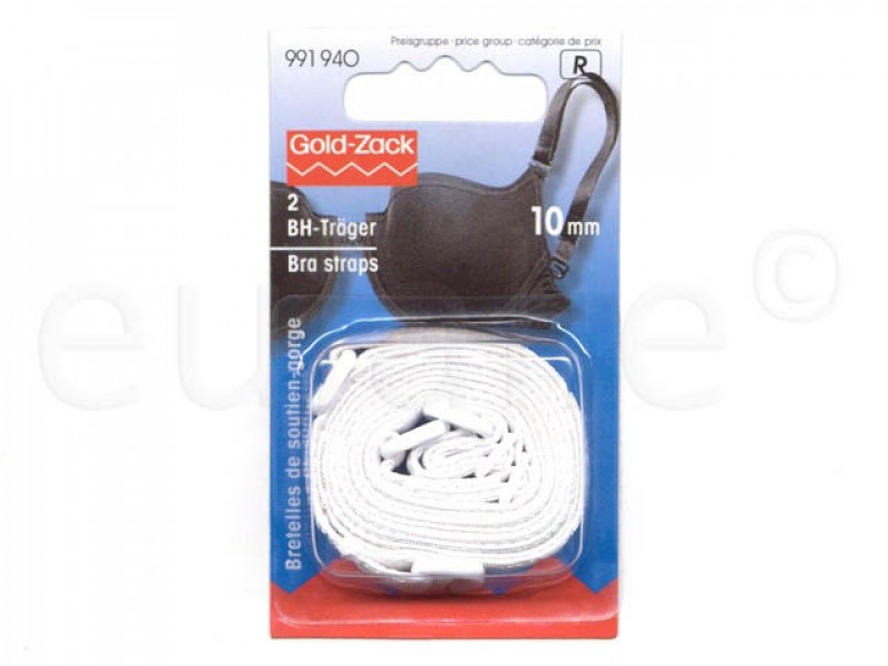 BH bandjes 1 cm Gold-Zack wit