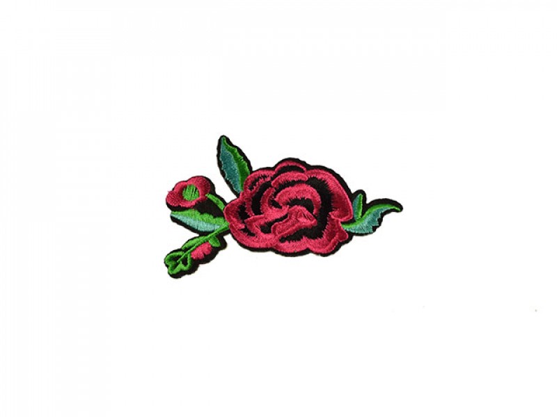 bloem applicatie fuchsia roos met groene bladeren