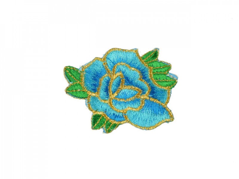 bloem applicatie turquoise goud