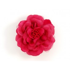 bloem corsage met kralen stamper magenta