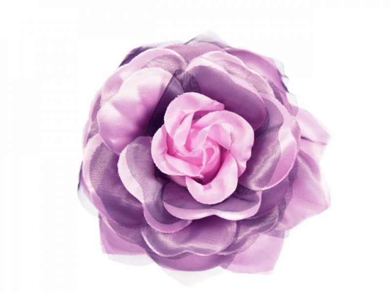 bloem corsage met organza bladeren roze zwart