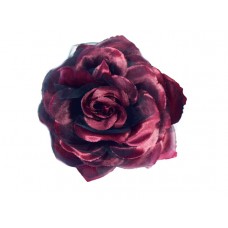 bloem corsage met organza bladeren wijn rood zwart