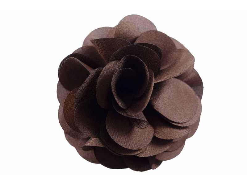 bloem corsage organza bruin