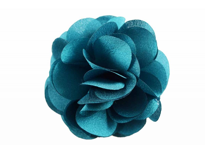 bloem corsage organza petrol groen