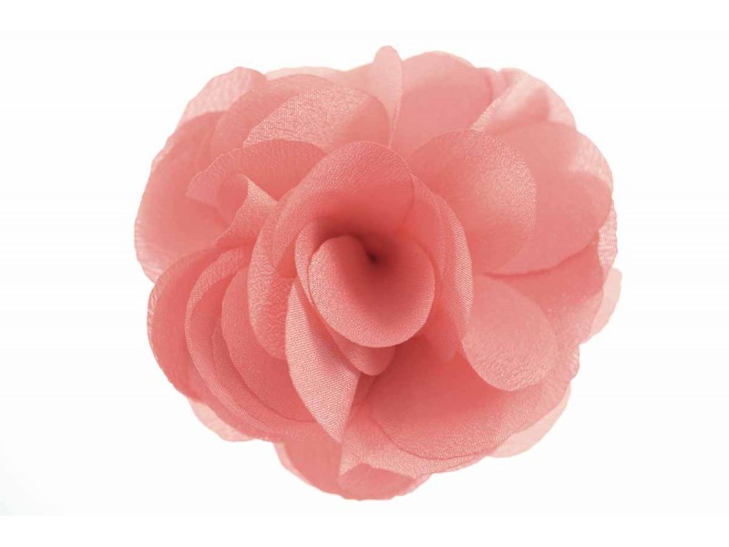 bloem corsage organza zalmroze