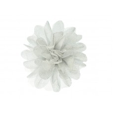 bloem corsage tule wit zilver  glitter