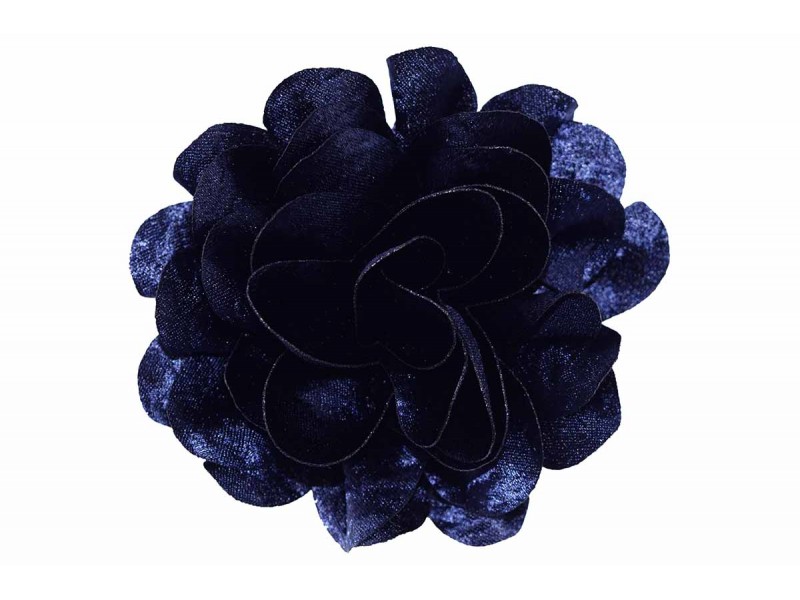 bloem corsage velours indigo blauw