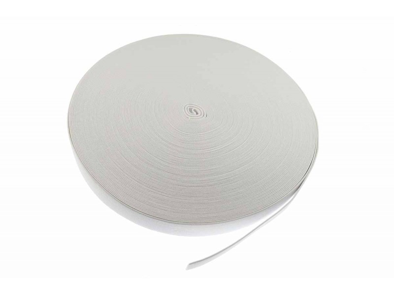 breed elastiek 2,5 cm wit rol 40 meter