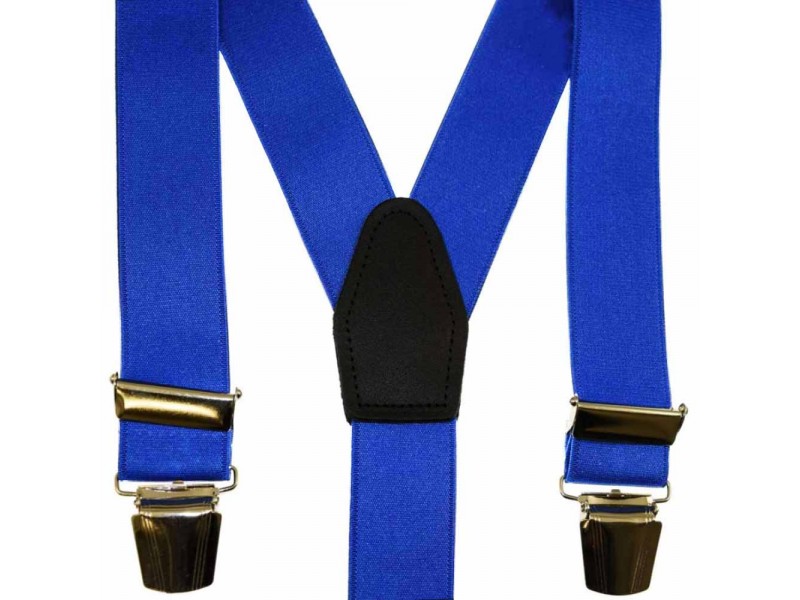 bretel 3 clips breed kobalt blauw 35 mm breed 120 cm lang