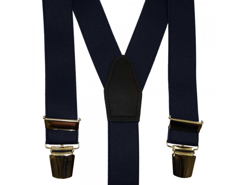 bretel 3 clips breed marine blauw 35 mm breed 120 cm lang