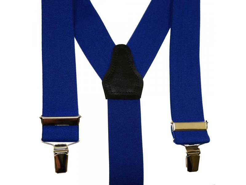 bretel 3 clips kobalt blauw 35 mm breed 120 cm lang