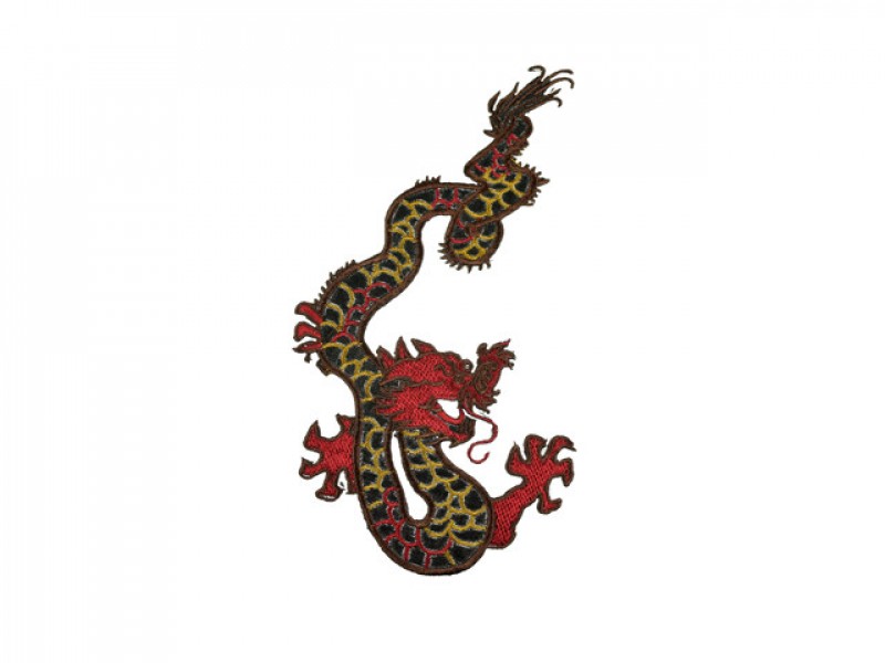 chinese draak met donkerrode kop 