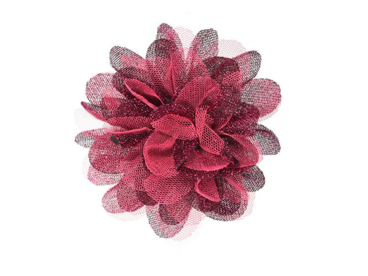 Verdeel Vrouw Claire corsage tule fuchsia zwart glitter